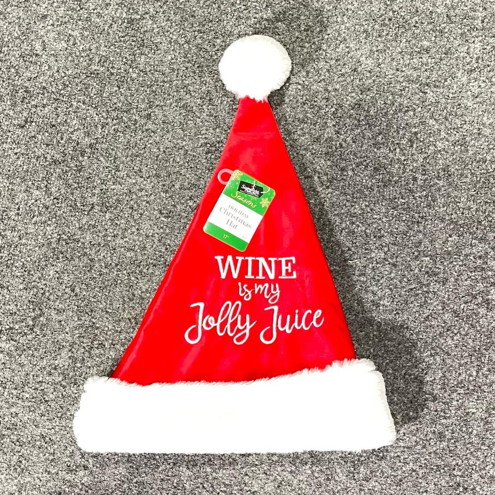NWT Christmas Select Wine is my Jolly Juice Santa hat